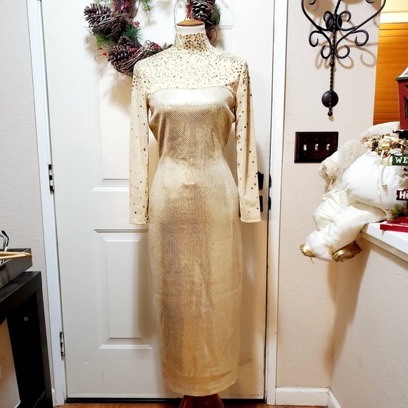 Vintage ST. JOHN- midi Metallic Dress!! - Picture 7 of 12